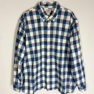 L.L. Bean Men's‎ Shirrt Blue Plaid Traditional Fit Dress Shirt Size XXL